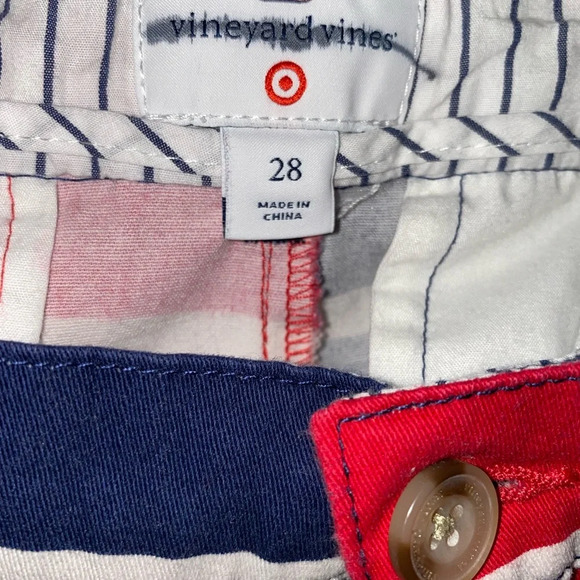 Vineyard Vines for Target mens red white blue striped shorts Sz 28 patriotic - Picture 3 of 3